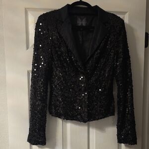 bebe Black Sequin Blazer
